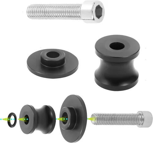 Miniatura 3 de 2 piezas de carretes de brazo oscilante para motocicleta para Yamaha YZF R1 R3 R6 R6S R25 R15 R125 600R de aluminio (negro)