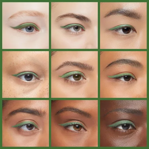Miniatura 4 de Palladio Lápiz delineador de ojos de madera, forma de lápiz fina, fácil aplicación, fórmula firme pero suave, ojos perfectamente delineados, Verde