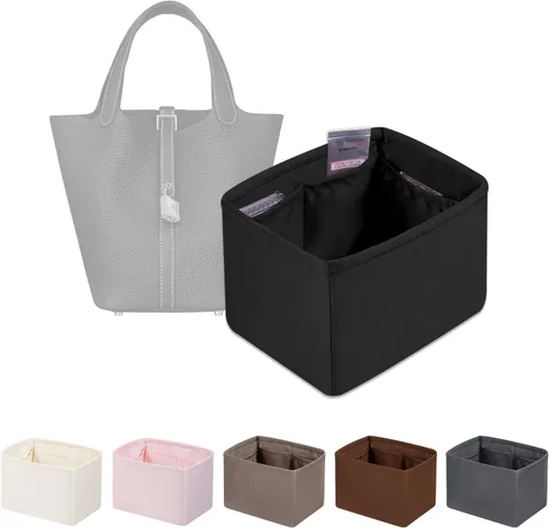 Miniatura 30 de Organizador de bolso para bolsa de lujo, tela de satén ligera y suave con bolsillos, ideal para viajes, compras y uso diario, opciones multicolor