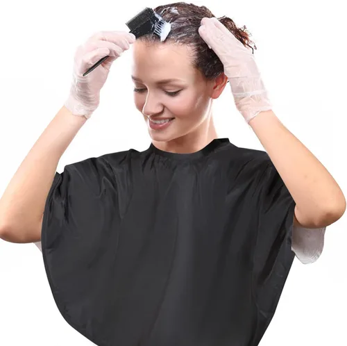 Miniatura 6 de Capa corta de peluquero, capa de nailon impermeable para corte de pelo, capa de artista de maquillaje para teñir el cabello, peinar, peinar, peinar