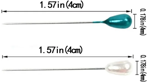 Miniatura 4 de SYHL Alfileres de costura de cabeza de perlas de lágrima, pasadores rectos, 1.5 pulgadas - 480 piezas (color)