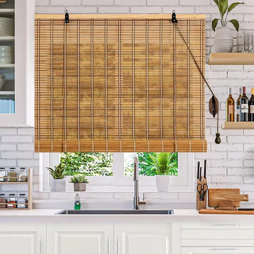 Miniatura 3 de Persianas de bambú, persianas de bambú para ventanas interiores, cortinas enrollables fáciles de instalar, cortinas romanas con filtro de luz