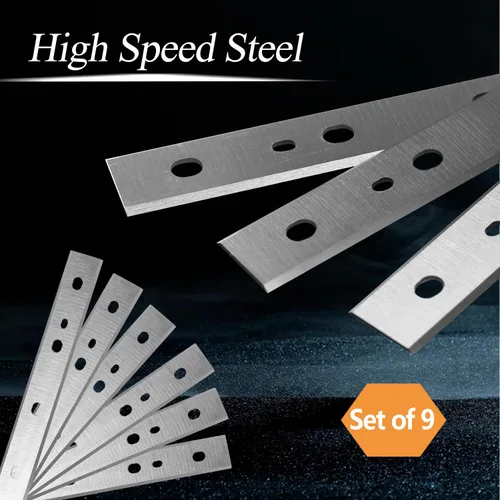 Miniatura 4 de HSS - Cuchillas cepilladoras para DW735 de 13 pulgadas (DW7352 735X) tratadas térmicamente, doble cara, juego de 9 piezas de repuesto