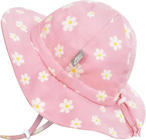 Miniatura 20 de JAN & JUL Sombrero de sol de algodón UPF 50+ con ala ancha para niñas pequeñas