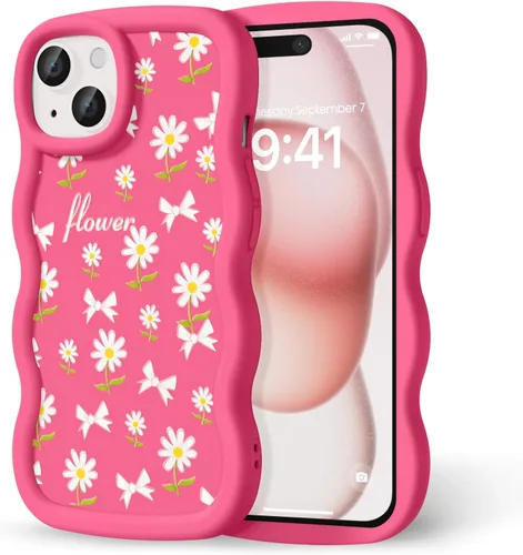 Miniatura 68 de Compatible con iPhone SE/8/7 Funda para Mujeres y Niñas, Marco Ondulado Rizado con Patrón Lindo, Estética Delgada Suave Silicona TPU Parachoques