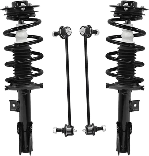 Miniatura 30 de Detroit Axle - Kit de 4 barras estabilizadoras delanteras para Ford F-150 2021 2022 2023 2024, 2 puntales con resorte helicoidal, 2 eslabones