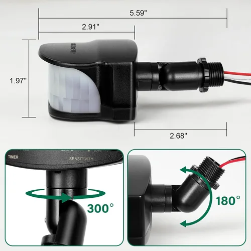Miniatura 4 de Detector de movimiento de reemplazo de 240 grados, tiempo ajustable y sensibilidad de detección de hasta 60 pies de alcance, 3 modos de trabajo