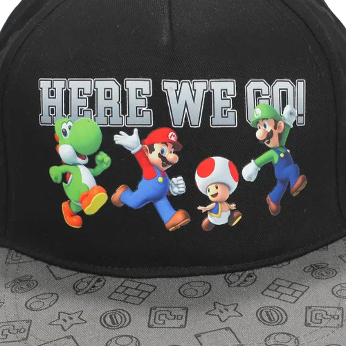 Miniatura 3 de Super Mario Bros Here We Go - Gorra negra para niño, Negro