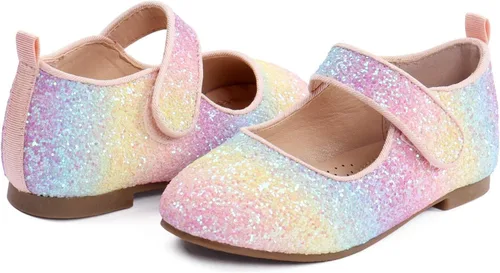 Miniatura 3 de ADAMUMU Zapatos de vestir para niñas, zapatos brillantes para niñas, zapatos de vestir para uniforme escolar de princesa Mary Jane, zapatos