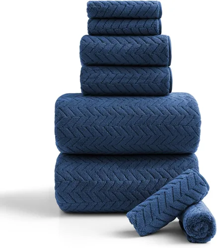Miniatura 27 de Ferdilan - Juego de 4 toallas de baño grandes de 35 x 70 pulgadas, 600 GSM, ultra suaves y absorbentes, para silla de baño, color negro, toallas