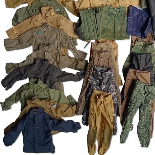 Miniatura 5 de SIXPOINTS 50 Piezas Ropa Militar Camuflaje a Escala 1/6 y Pantalones y Accesorios de Bolsa Compatibles con Cuerpo de Figura de Acción Militar 50