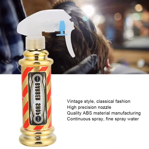 Miniatura 2 de Dioche Botella de spray de agua de peluquería, botella de spray de peluquería Salon Barbería Hair Styling Water Spray Kettle 5.1 fl oz (dorado)