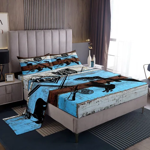 Miniatura 35 de Juego de sábanas con estampado camuflaje de la bandera estadounidense tamaño King, de Castle Fairy. Juego de ropa de cama de lujo de microfibra