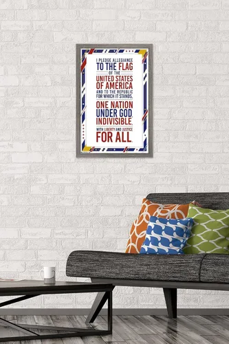 Miniatura 2 de Trends International The United States Of America - Pledge Of Allegiance Wall Poster, 14.725" x 22.375", Barnwood Framed Version