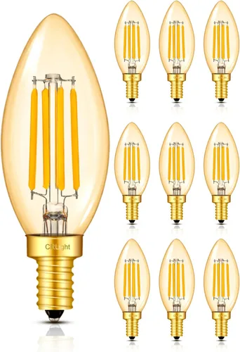 Miniatura 9 de Bombilla LED de candelabro LED regulable de 6 W 3000 K, color blanco suave, equivalente a 600 lúmenes, luz de cristal ópalo E12, lámpara de vela B11