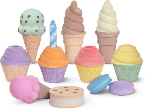 Melissa & Doug Juego de tiza para helados y pasteles para niños, tiza de banqueta para niños de 3 años en adelante