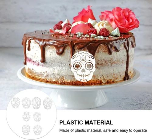 Miniatura 3 de 8 plantillas de pintura de calavera para Halloween, plantillas de pintura de plástico para niños, papel, vidrio, madera, paredes