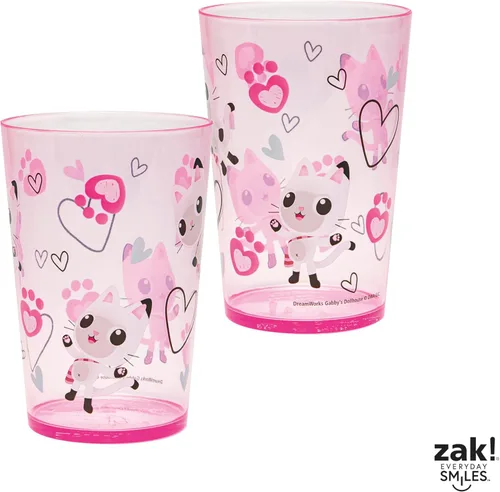 Miniatura 9 de Zak Designs DreamWorks Gabby's Dollhouse Juego de Vasos Anidables para el Hogar, Vasos de Plástico sin BPA de 14.5oz, Paquete de 4