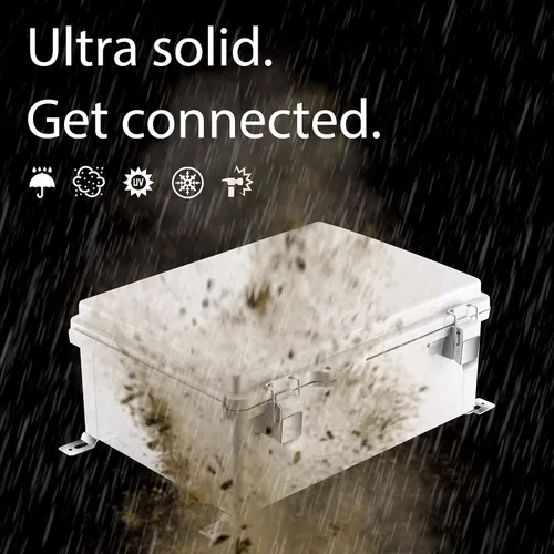 Miniatura 2 de Gratury Caja de conexiones, carcasa de plástico impermeable IP67 para proyectos eléctricos, cubierta gris con bisagras, incluye placa de montaje
