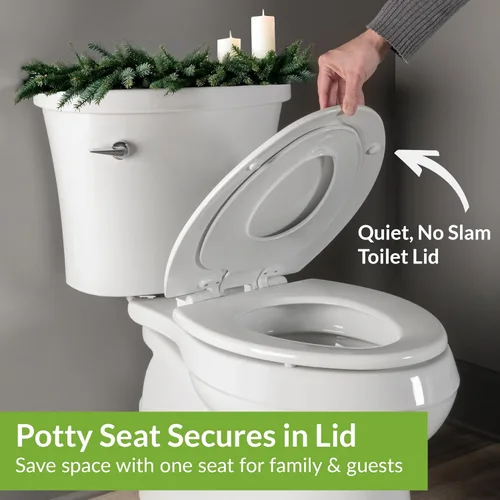 Miniatura 8 de Mayfair NextStep2 - Asiento de inodoro con asiento de entrenamiento para ir al baño integrado, cierre lento, extraíble que nunca se afloja