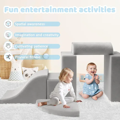 Miniatura 3 de JWPEHOE Juguetes de escalada para niños pequeños de 7 piezas para interiores, bloques de escalada de espuma, estructuras de juego suaves, juguetes