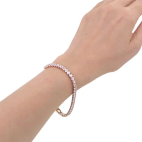 Miniatura 5 de Pulsera de tenis de lujo unisex de cristal Swarovski chapado en oro rosa #5513400