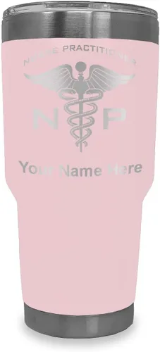 Miniatura 29 de LaserGram NP Nurse Practioner - Vaso aislado al vacío de 20 onzas, grabado personalizado incluido (negro)