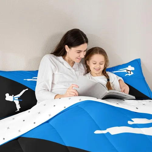 Miniatura 2 de Castle Fairy Juego de edredón de Taekwondo, juego de ropa de cama de estilo japonés para niños, niñas, mujeres, adultos, edredón de kungfu Kungfu 03