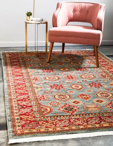 Miniatura 9 de Unique Loom Sahand Collection - Alfombra de área Alexander (2 pies 7 pulgadas x 13 pies 1 pulgada, azul claro/marrón claro)