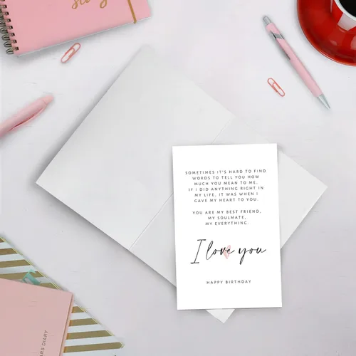 Miniatura 3 de SuperShunhu Tarjeta de poema de cumpleaños para él y ella, tarjeta de cumpleaños romántica para novio, novia, tarjeta de amor de feliz cumpleaños