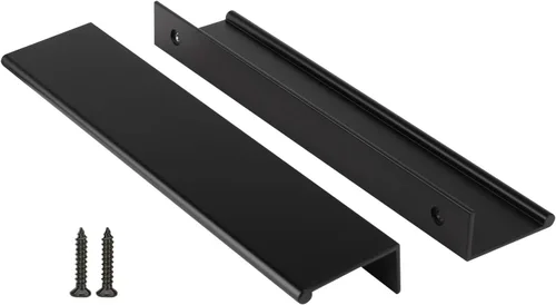 Miniatura 47 de Peaha Paquete de 10 manijas de gabinete de cocina de 1-5/16 pulgadas, tiradores negros para cajones de tocador, borde de puerta, tiradores de dedo
