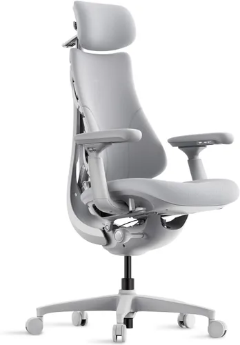 Miniatura 10 de LiberNovo Silla de oficina ergonómica dinámica con reposapiés StepSync, silla de escritorio con soporte lumbar adaptativo, reclinación de 160°