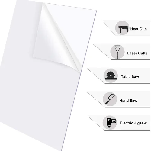 Miniatura 3 de YSTIME Hoja de Acrílico Transparente de 8" x 12" Plexiglás Hoja de Plástico para Manualidades Tablero Acrílico Transparente con Papel Protector