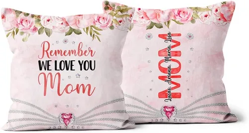 Miniatura 10 de Useful Gifts for Mom, World's Mom Ever Floral Flowers, Personalized Square Pillow, Gifts for Mother Women from Kids Children