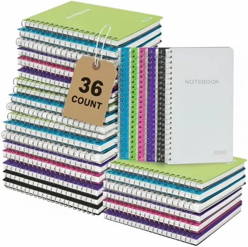 Miniatura 8 de BAZIC Products 100 cuadernos de poli de 5 x 7 pulgadas con espiral, para oficina de notas escolares, juego de 6
