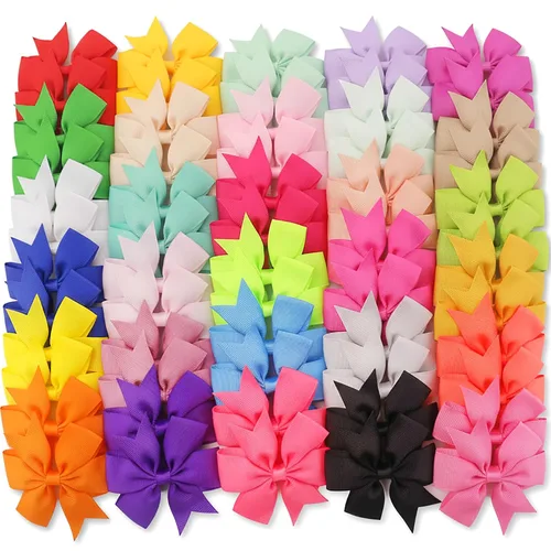 Miniatura 9 de 40 lazos para el pelo de grogrén de 3 pulgadas, con clips de cocodrilo, para niñas, bebés, adolescentes, en pares