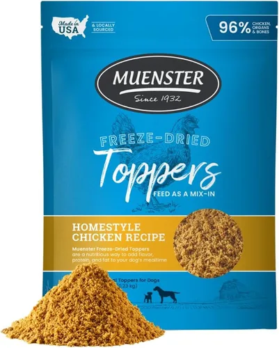 Muenster Pollo liofilizado en polvo para perro o mezclador (8 onzas) - Sin granos