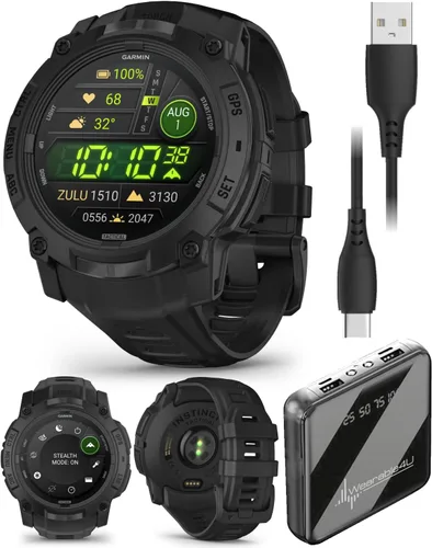 Miniatura 8 de Garmin Instinct 3 Edición Táctica, Pantalla de Carga Solar, 45mm, Reloj Inteligente GPS Resistente para Exteriores con Soporte de Balística