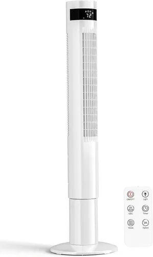 Miniatura 17 de Antarctic Star Ventilador de torre Ventilador oscilante de 85°, enfriamiento silencioso, temporizador de 12 horas, control remoto, sin aspas