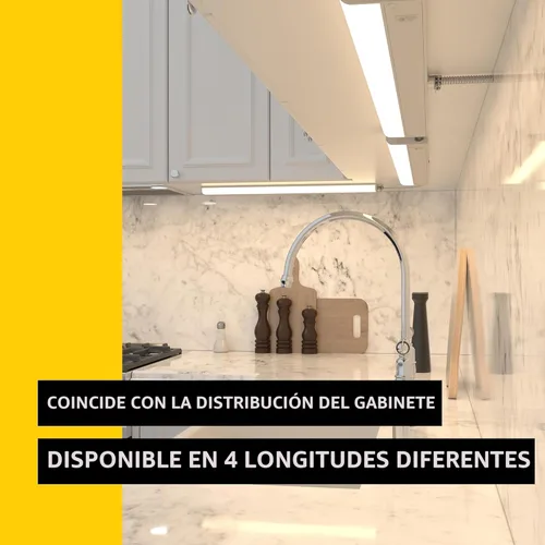 Miniatura 5 de GetInLight Luces LED regulables para debajo del gabinete, solo cableado, de 3 colores, de 24 pulgadas, blanco suave (3000 K), blanco brillante