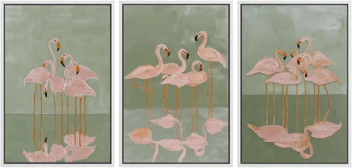 Miniatura 38 de SIGNWIN Lienzo enmarcado para pared, juego de arte de collage de hojas transparentes en blanco y negro, ilustraciones de naturaleza silvestre, arte