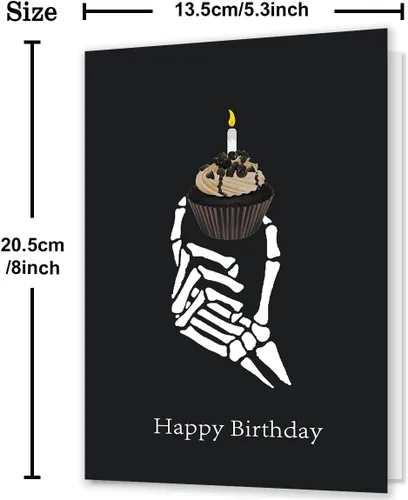 Miniatura 2 de Ziwen Tarjeta de Cupcake de Cumpleaños Grosera, Regalos Divertidos del Día Gótico para Ella y Él, Tarjeta de Feliz Cumpleaños para Hombres
