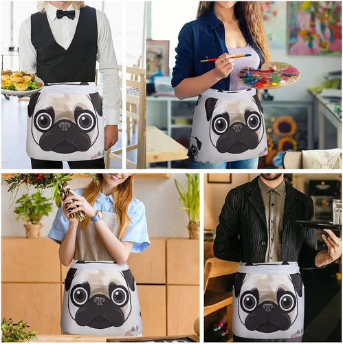Miniatura 5 de Server Aprons with 3 Pockets Waist Apron Waterproof Half Apron Short Cooking Aprons Bib