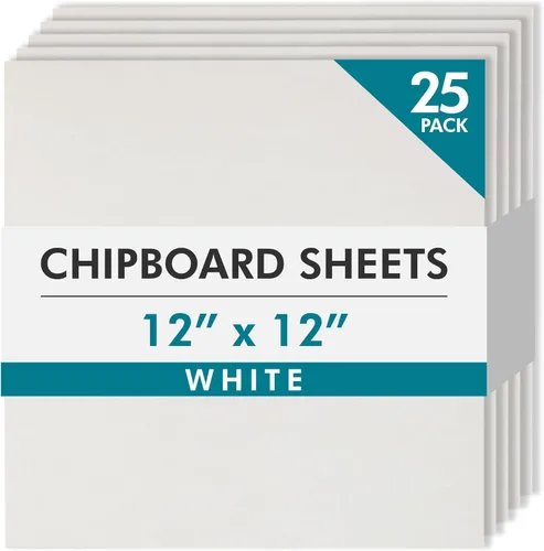 Miniatura 15 de Grafix de peso medio, láminas de madera prensada de 12 x 12 pulgadas, paquete de 25 unidades de color blanco.