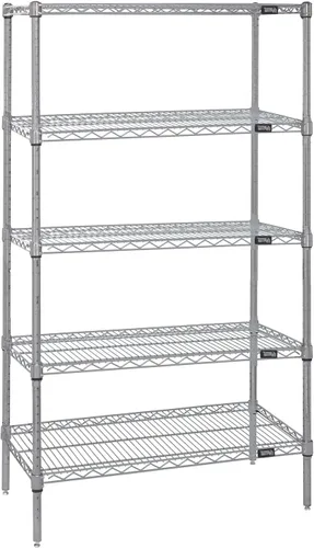 Miniatura 16 de Quantum Storage Systems WR74-1824BK Kit de inicio para estantería de alambre de 4 niveles de altura de 74 pulgadas, acabado negro, 18 pulgadas