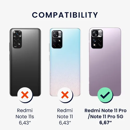 Miniatura 6 de kwmobile Funda compatible con Xiaomi Redmi Note 11 Pro / 11 Pro (5G) / 12 Pro (4G) - Funda protectora de silicona TPU suave y delgada, color negro