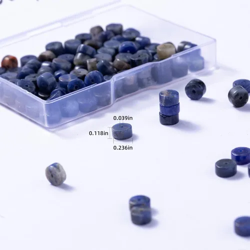 Miniatura 3 de Abalorios de piedra de sodalita azul natural espaciadores 6x3mm 38cm/str Redondos planos sueltos semi piedras preciosas para hacer pulseras