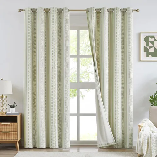 Miniatura 12 de Melodieux Cortinas bohemias 80% opacas de 63 pulgadas de largo para dormitorio, sala de estar, oscurecimiento de sala de estar, cortinas