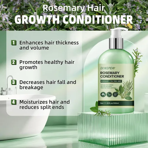 Miniatura 3 de Acondicionador de romero para el crecimiento del cabello: acondicionador hidratante espesante para hombres y mujeres con aceite de árbol de té