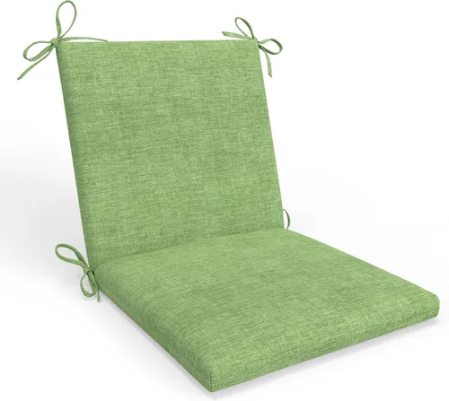 Miniatura 7 de Pillow Perfect 1 cojín sólido para asiento de silla con respaldo sólido para interior/exterior con lazos, esquinas redondeadas, asiento profundo